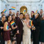 Wedding group at a queer wedding in San Francisco City Hall