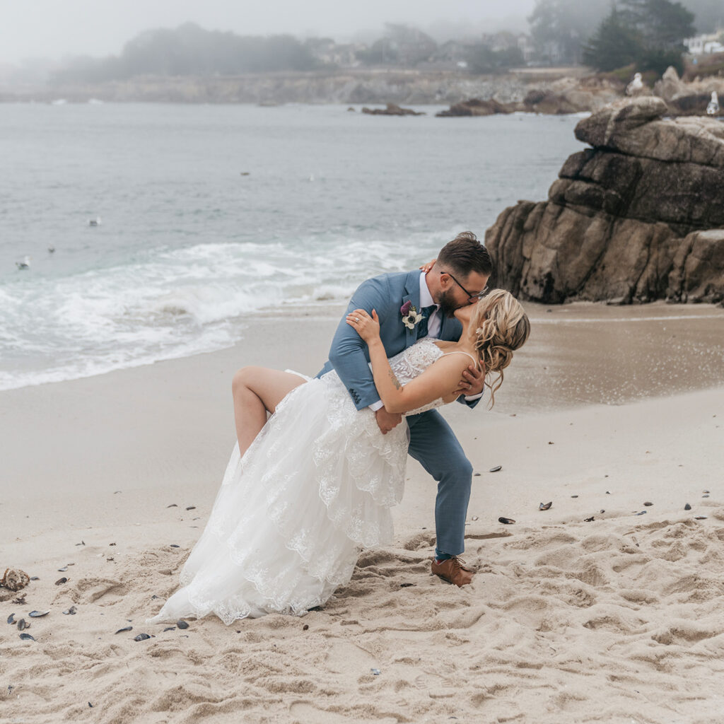 Berwick Park Beach Wedding Photography of Bride and Groom